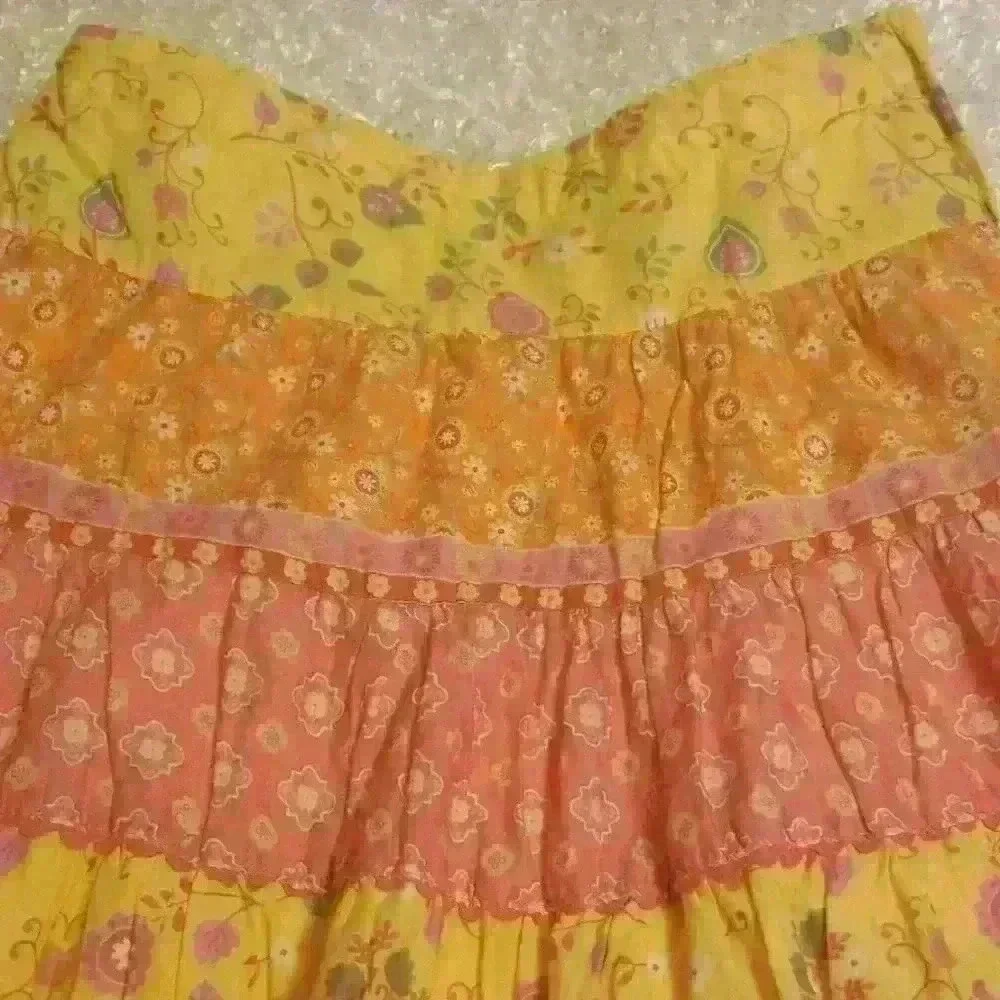 Pumpkin Patch Skirt Girl Size 7 Ditzy Floral Boho Spring Easter